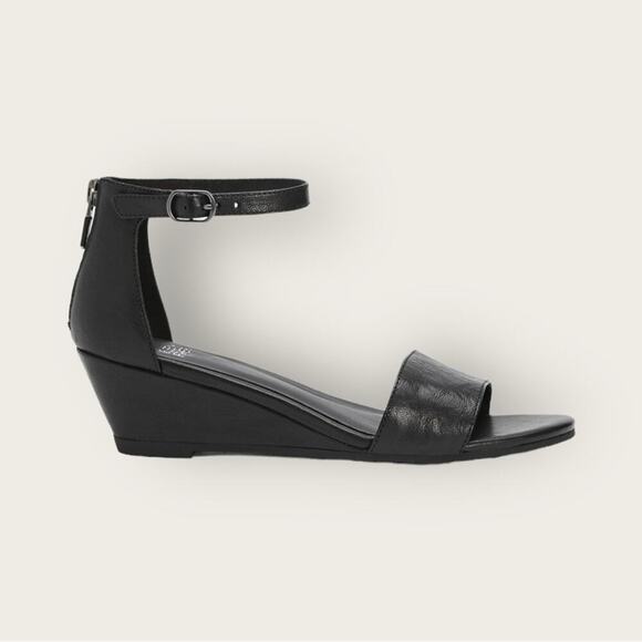 NWOB | Eileen Fisher | Mars Ankle Wedge Sandal | Black | Size 6 & 9.5 - Picture 16 of 16
